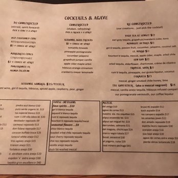 Xixa - Tequila based drink menu - Mexican Near Me - Brooklyn, New York