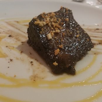 Ristorante Battaglino - Half eaten chocolate dessert (husband cant conteol himself.. ) - Italian Near Me - Bra, CN