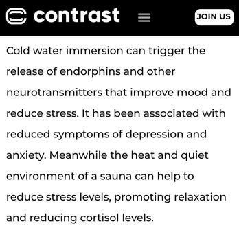 Contrast Hot + Cold - Not a quiet environment as they say on their website helps. Music was blasting. - Saunas Near Me - Chicago, Illinois