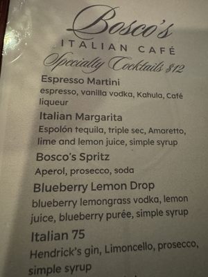 Menu photo 1 Bosco's Italian Cafe Mandeville, LA Menu photo 1 Bosco's Italian Cafe Mandeville, LA