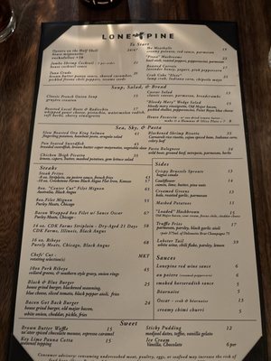 Menu photo 1 Lone Pine Carmel, IN