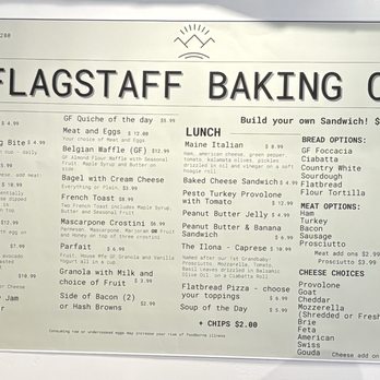 flagstaff baking co - Menu - Bakeries Near Me - Flagstaff, Arizona