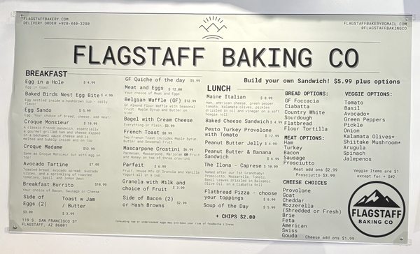 Menu photo 4 flagstaff baking co Flagstaff, AZ