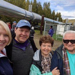 Alaska pipeline, nearby is a display about pipeline pigs. Alaska pipeline, nearby is a display about pipeline pigs.
