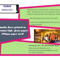 The MultiMedia Shop - Quality Flyers printed to meet your needs, Visit store for more Info!