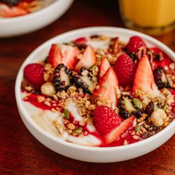 Provisions - Start your morning with our yogurt topped with our house made granola and seasonal fruit paired with our freshly squeezed orange juice!