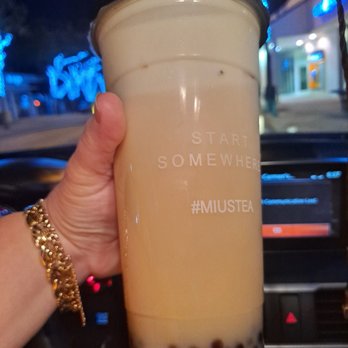Miu's Tea - Jasmine Green Crema w tiny boba - Bubble Tea Near Me - South Miami, Florida Miu's Tea - Jasmine Green Crema w tiny boba - Bubble Tea Near Me - South Miami, Florida