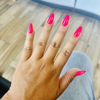 Oh My Nails - Hot pink almond shaped - Nail Salons Near Me - Los Angeles, California Oh My Nails - Hot pink almond shaped - Nail Salons Near Me - Los Angeles, California