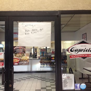 Capriotti's Sandwich Shop - This was posted on the window Saturday night at Capriotti's sub shop in Middletown Delaware.. - Sandwiches Near Me - Middletown, Delaware