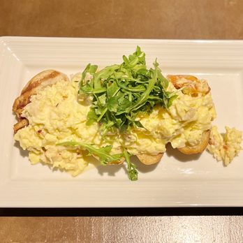 Pinstripes - Lobster & Egg Bruschetta - available Sat until 3pm - New American Near Me - Chicago, Illinois