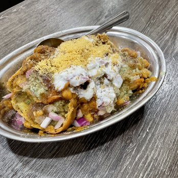 Indian Cafe - Samosa Chaat (Indian Street Style); Appetizer = $6.00 - Indian Near Me - Manteca, California