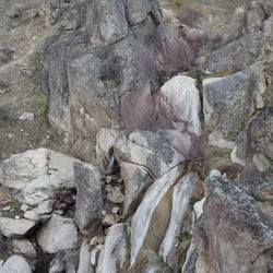 Looking up toward last bridge, and the small five foot waterfall can be seen near center of pic.
