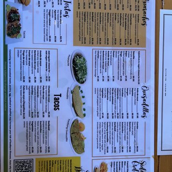 Quesadilla La Reyna Del Sur - The back of the menu - Mexican Near Me - Chicago, Illinois