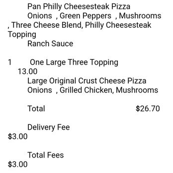 Papa Johns Pizza - My receipt. - Pizza Near Me - Lufkin, Texas Papa Johns Pizza - My receipt. - Pizza Near Me - Lufkin, Texas