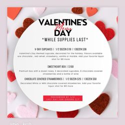 Akilah’s Cakes - 2024 Valentine's Day menu