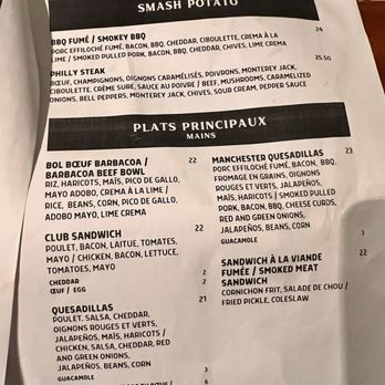 Bistro Manchester - 8/25 menu - Pubs Near Me - Chelsea, Quebec Bistro Manchester - 8/25 menu - Pubs Near Me - Chelsea, Quebec