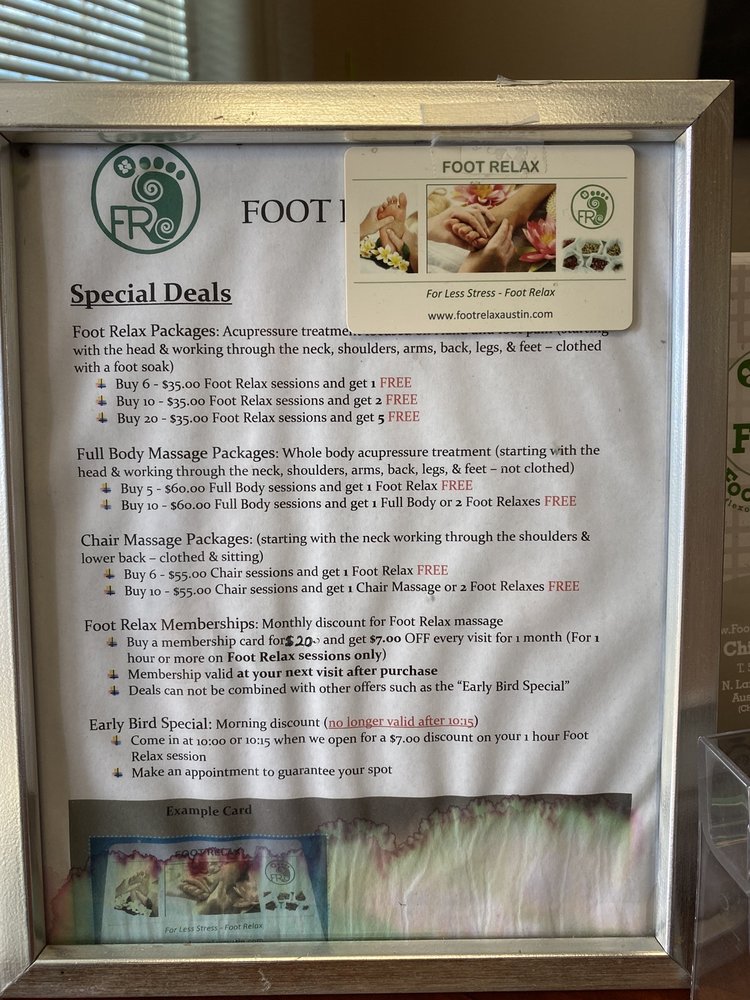 FOOT RELAX 79 Reviews 10901 N Lamar Blvd, Austin, Texas Massage