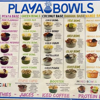 Playa Bowls - You can mix and match any of these - Juice Bars & Smoothies Near Me - Saint Johns, Florida Playa Bowls - You can mix and match any of these - Juice Bars & Smoothies Near Me - Saint Johns, Florida
