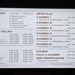 Solo Empanadas - Menu