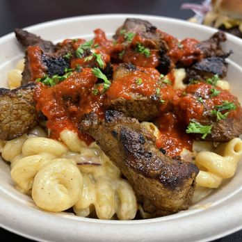 Kofta Burger - Mac and cheese with grilled lamb and harissa - Burgers Near Me - Syracuse, New York