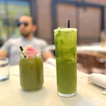 The Ginger Mule - The Verde Poderoso Juice and Matcha Mojito Mocktail - Vegan Near Me - Houston, Texas The Ginger Mule - The Verde Poderoso Juice and Matcha Mojito Mocktail - Vegan Near Me - Houston, Texas