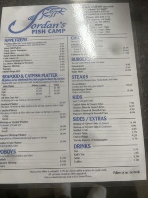 Menu photo 1 Jordan's Fish Camp State Line, MS Menu photo 1 Jordan's Fish Camp State Line, MS