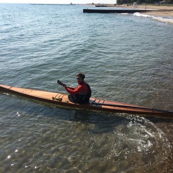 Leone Beach - Launching my kayak from Leone beach - Beaches Near Me - Chicago, Illinois