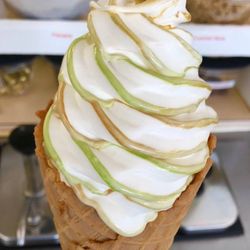 Flavor Freeze North - Green Apple and Caramel Flavorburst in Waffle Cone.