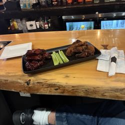 Dozen wings: half BBQ half Cajun