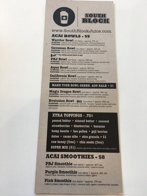 Menu photo 6 South Block Alexandria, VA