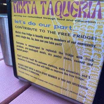 Nixta Taqueria - Contribute to the free fridge and other donations! - Mexican Near Me - Austin, Texas Nixta Taqueria - Contribute to the free fridge and other donations! - Mexican Near Me - Austin, Texas