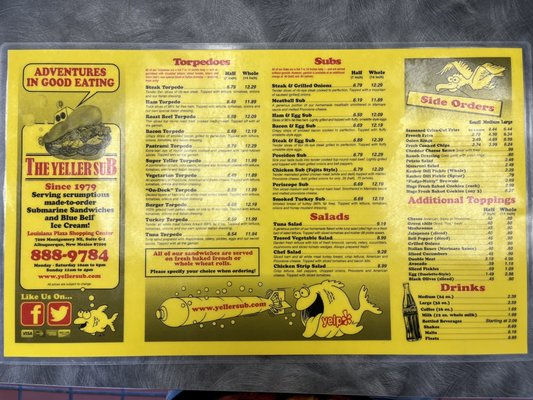 Menu photo 2 The Yeller Sub Albuquerque, NM