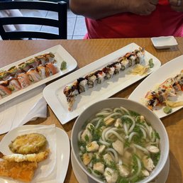 New York King, Hay fire, Crazy dog, and Ghost rider sushi rolls and Chicken Udon ALL AMAZING!!! New York King, Hay fire, Crazy dog, and Ghost rider sushi rolls and Chicken Udon ALL AMAZING!!!