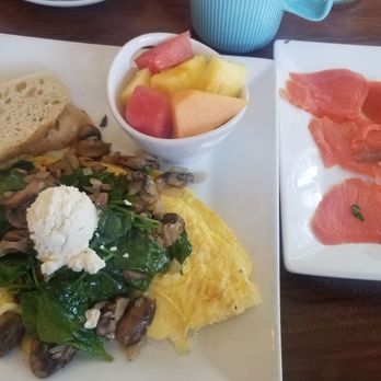 Aeirloom Bakery - Country style omelette w/side of salmon. Amazing - New American Near Me - Los Angeles, California