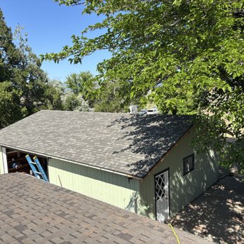 Double S Construction - Brand new garage roof we did after replacing all rotted plywood underneath before replacing the house roof - General Contractors Near Me
