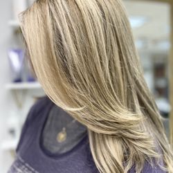 High Street Cuts - Root touch-up, full-head low lights, glaze, woman's haircut, blowout/curls