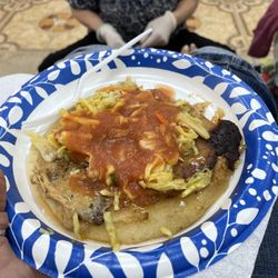 Fire pupusa from the church next door!! Soo good!