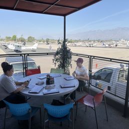 Outdoor seating / View of airport Outdoor seating / View of airport