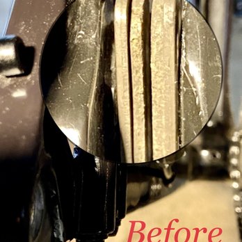 The Peddler Bike Shop - What my brake pads looked like the day before I brought cycle in for service. - Bikes Near Me - Austin, Texas The Peddler Bike Shop - What my brake pads looked like the day before I brought cycle in for service. - Bikes Near Me - Austin, Texas