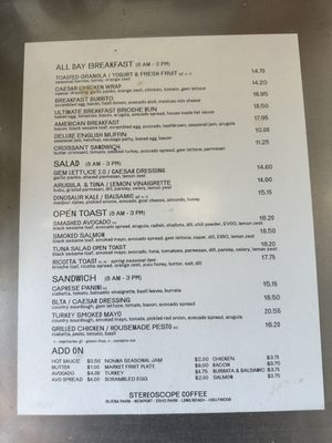 Menu photo 2 Stereoscope Newport Beach, CA
