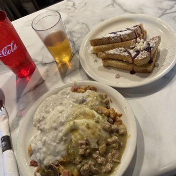 Penny Ann's Cafe - Pot of Gold and raspberry white chocolate chip Stuffed French Toast - Breakfast & Brunch Near Me - Draper, Utah Penny Ann's Cafe - Pot of Gold and raspberry white chocolate chip Stuffed French Toast - Breakfast & Brunch Near Me - Draper, Utah