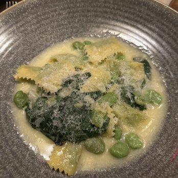 Camper - English Pea Agnolotti-- the favorite of the night! - New American Near Me - Menlo Park, California