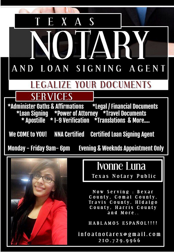 NOTAREX Updated September 2024 San Antonio, Texas Notaries