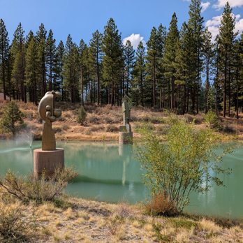 Nakoma Resort - Sculptures in a pond on the way to the rec center - Resorts Near Me - Clio, California