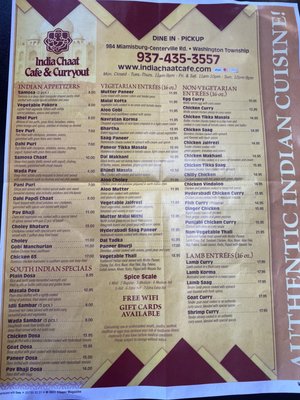 Menu photo 3 India Chaat Cafe Dayton, OH