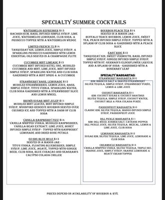Menu photo 1 Amsden Bourbon Bar Versailles, KY