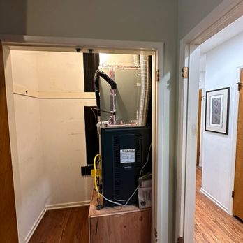 DNA Heating & Cooling - Closet conversion. The customer wanted the unit brought up from under the house due the the old one that got flooded out - Heating & Air Conditioning/HVAC Near Me DNA Heating & Cooling - Closet conversion. The customer wanted the unit brought up from under the house due the the old one that got flooded out - Heating & Air Conditioning/HVAC Near Me