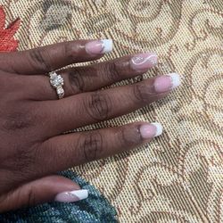 Manicure acrylic french with design
