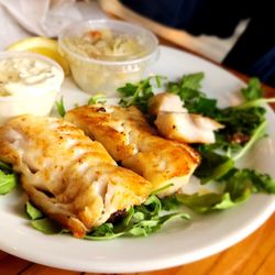 South Bay Wild Fish House - Rockfish and "chips" - in this case he had clam chowder