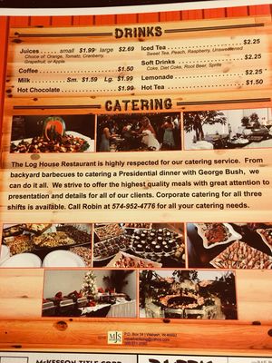 Menu photo 1 Log House Restaurant Argos, IN